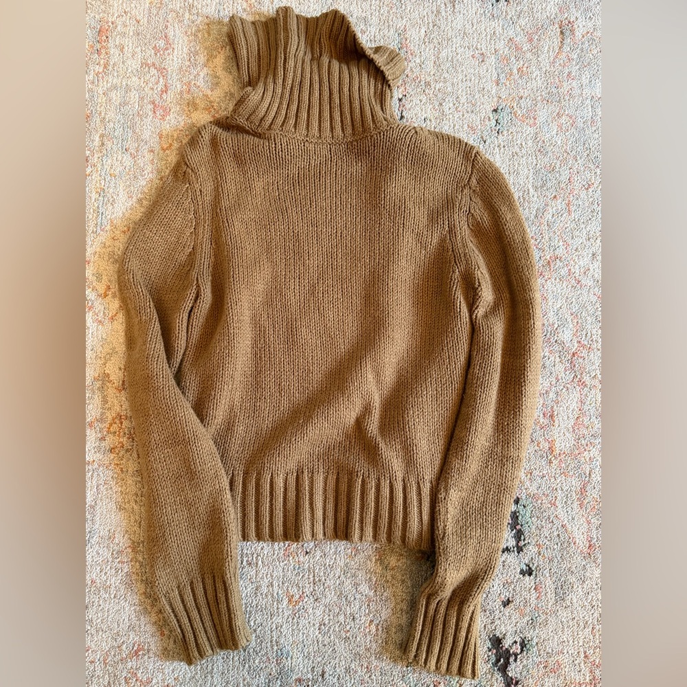 Jenni Kayne Chunky Turtleneck Sweater Camel Size Small